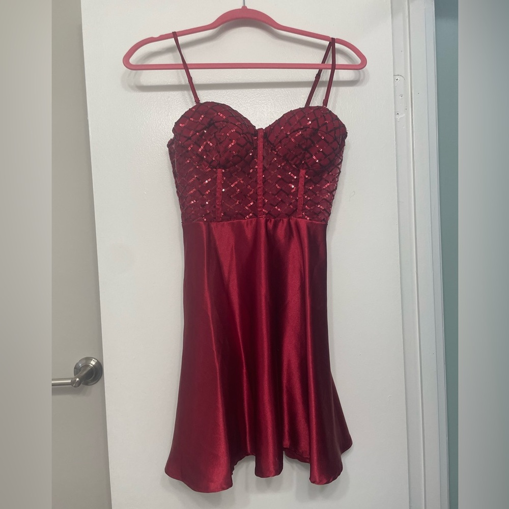 BB Peppers Red Sparkly Homecoming Dress